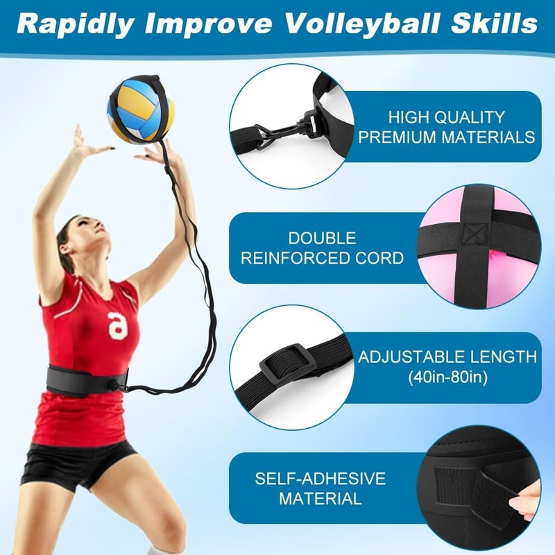 Restynic Volleyball Training Equipment Aid, Volleyball Rebounder Trainer Kit, Solo Practice Trainer for Serving Setting Spiking and Arm Swing, Volley-ball Gifts for Teen Girls & Boys - Image 3